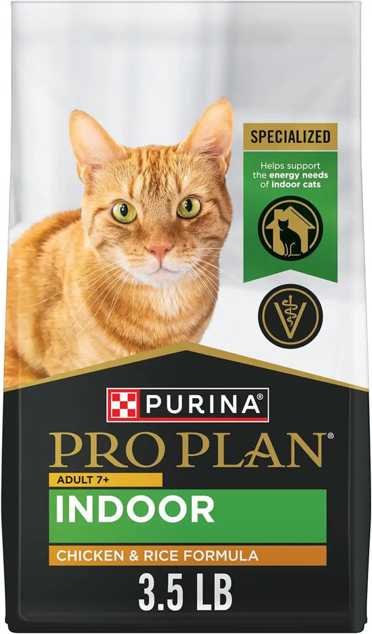 Purina Pro Plan Adult 7+ Indoor High Protein Cat Food, 3.5 lb Bag