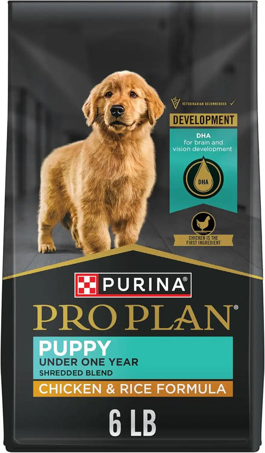Purina Pro Plan Puppy Formula Dry Dog Food Shredded Blend, 6 lb Bag