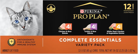 Purina Pro Plan Wet Cat Food in Gravy Variety Pack, (2x12) 3 oz