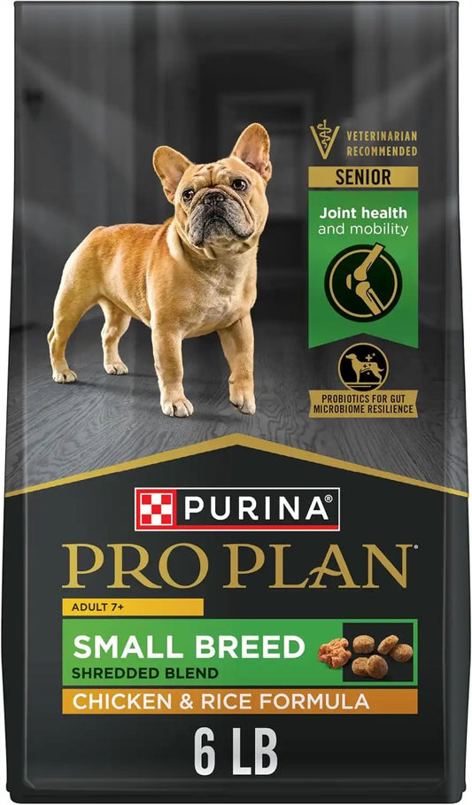 Purina Pro Plan Small Breed Senior Dog Food, Shredded Blend, 6 lb Bag