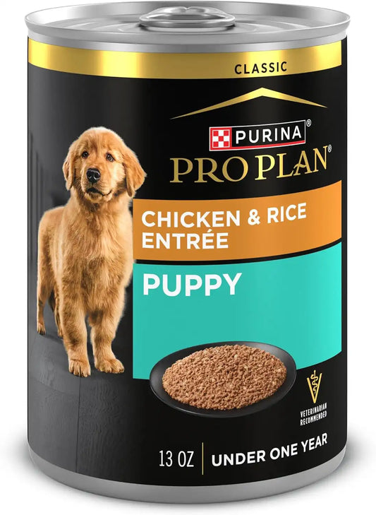 Purina Pro Plan Wet Puppy Food Pate, Chicken & Rice Entree, (12) 13 oz Cans