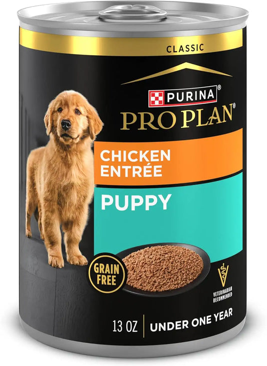 Purina Pro Plan Grain Free Wet Puppy Food Loaf, Chicken Entree, (12) 13 oz