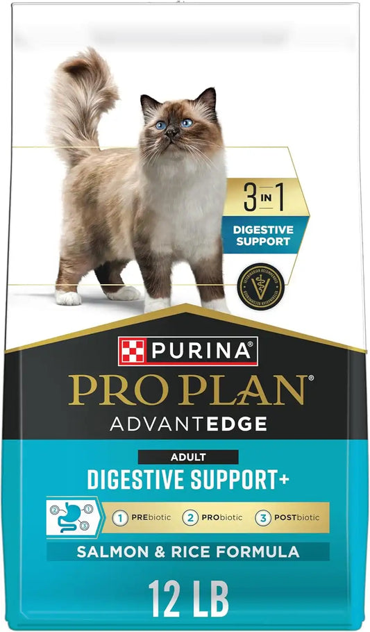 Purina Pro Plan AdvantEDGE Digestive Support Dry Cat Food, Salmon, 12 lb