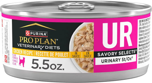 Purina Pro Plan Vet UR Urinary St/Ox Wet Cat Food, Chicken (24) 5.5 oz Cans