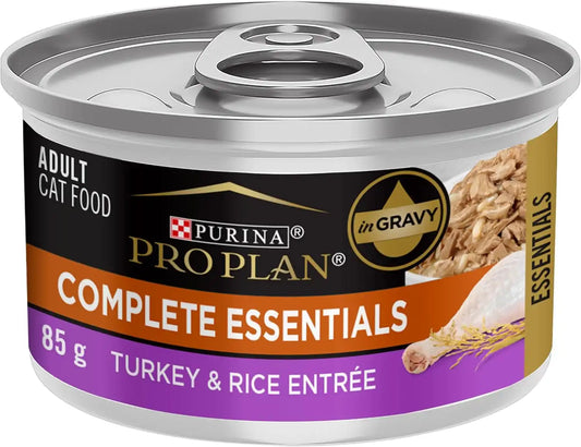Purina Pro Plan High Protein Wet Cat Food in Gravy, Turkey & Rice (24) 3 oz