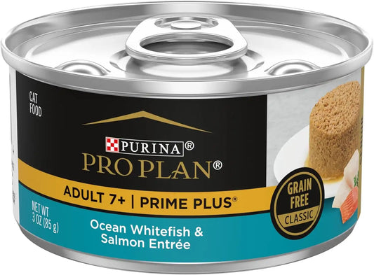 Purina Pro Plan Senior Wet Cat Food Ocean Whitefish & Salmon (24) 3 oz Cans
