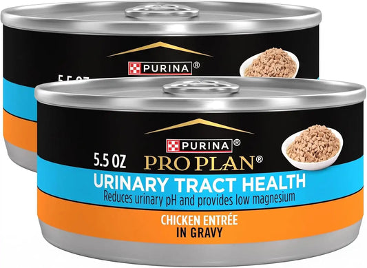 Purina Pro Plan Urinary Tract Health Chicken Entree in Gravy Cat Food - 5.5 oz. Cans,(Pack of 48)