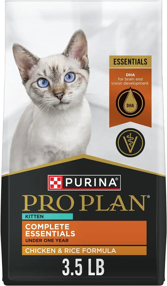 Purina Pro Plan Complete Essentials Kitten Food, Chicken & Rice, 3.5 lb Bag