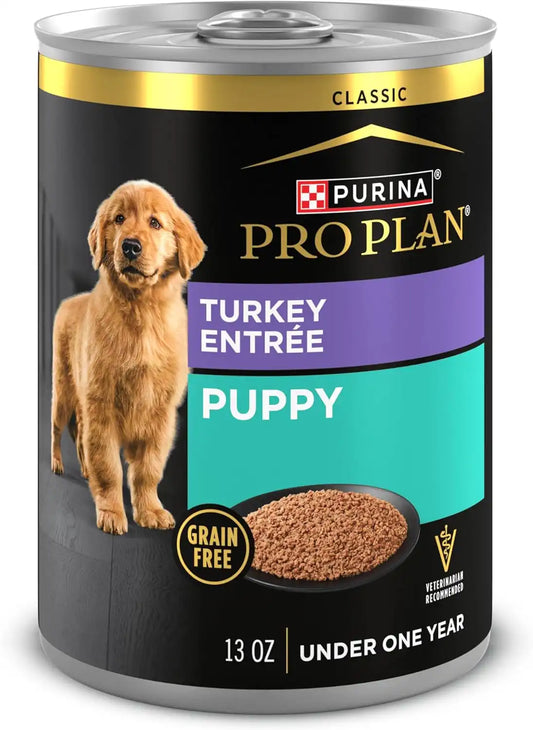 Purina Pro Plan Grain Free Wet Puppy Food Loaf, Turkey Entree, (12) 13 oz