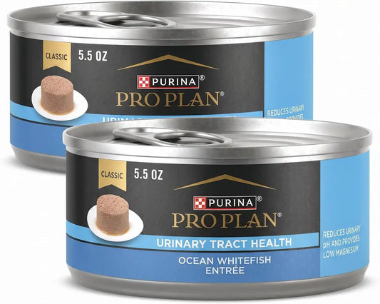 Purina Pro Plan Urinary Tract Cat Food Wet Pate,Urinary Tract Health Ocean Whitefish Entree - 5.5 oz. Cans,(Pack of 48)