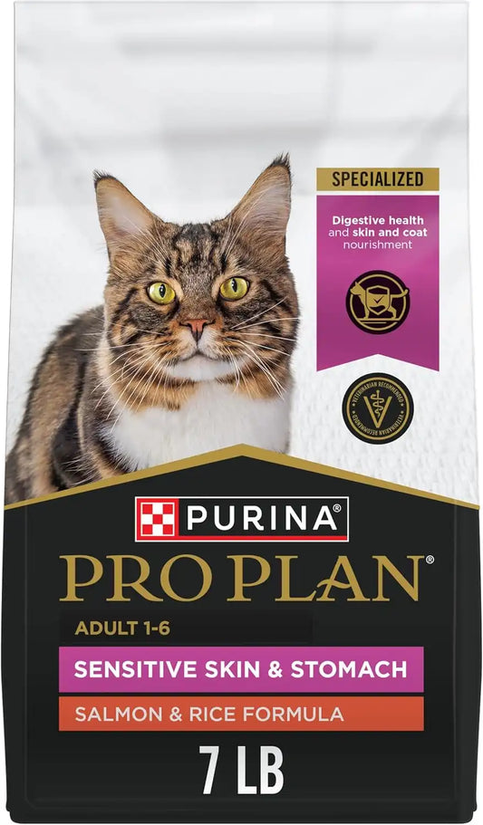 Purina Pro Plan Sensitive Skin & Stomach Dry Cat Food, Salmon, 7 lb Bag
