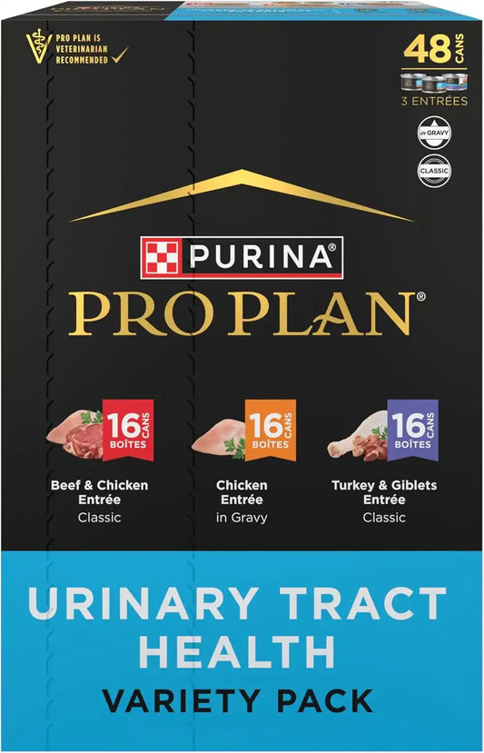Purina Pro Plan Urinary Tract Wet Cat Food Variety Pack, (48) 3 oz Cans