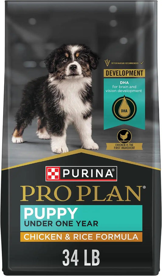 Purina Pro Plan High Protein Dry Puppy Food, Chicken & Rice, 34 lb Bag
