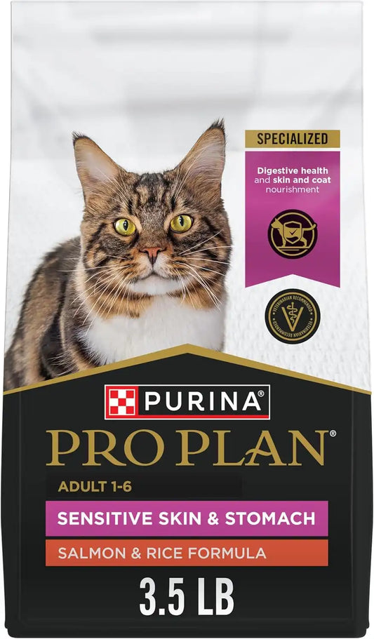 Purina Pro Plan Sensitive Skin & Stomach Dry Cat Food, Salmon, 16 lb Bag