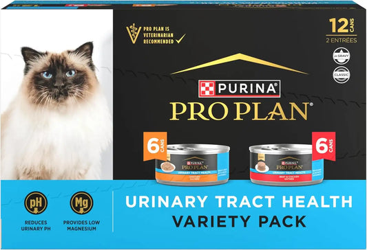 Purina Pro Plan Urinary Cat Wet Food Variety Pack, (12) 5.5 oz Cans