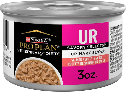 Purina Pro Plan Vet UR Urinary St/Ox Salmon Wet Cat Food, (24) 3 oz Cans