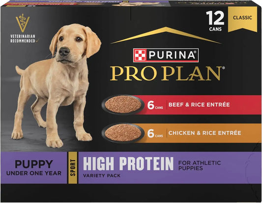 Purina Pro Plan Sport High Protein Wet Dog Food Variety Pack, (12) 13 oz