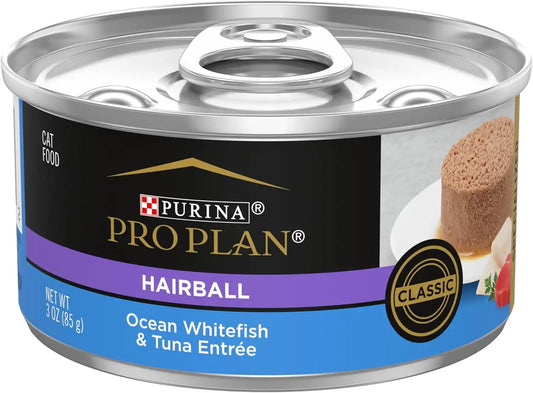 Purina Pro Plan Hairball Control Wet Cat Food Pate, (24) 3 oz