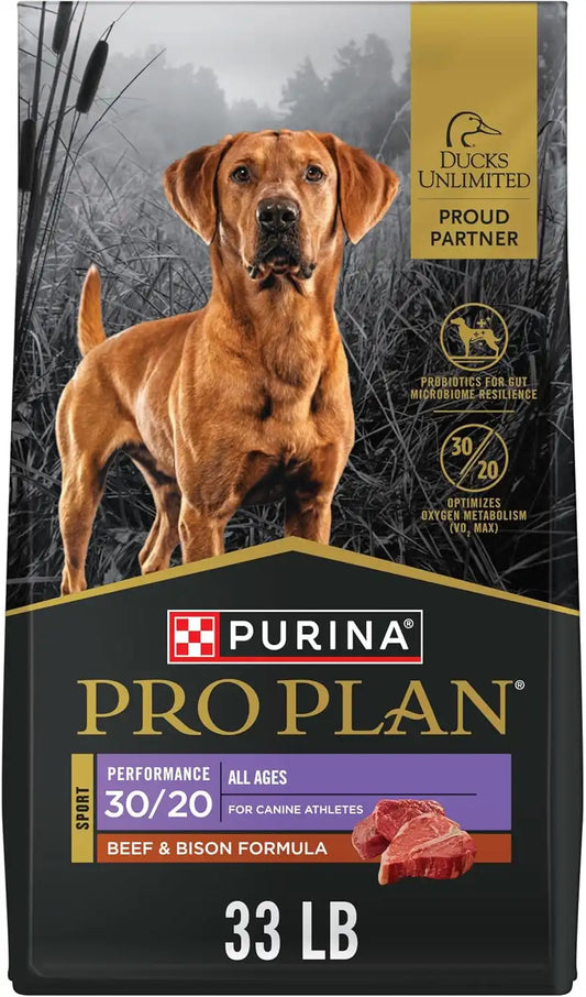 Purina Pro Plan Sport 30/20 High Protein Dry Dog Food, Beef & Bison, 33 lb