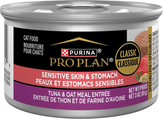 Purina Pro Plan Sensitive Skin & Stomach Wet Cat Food, (24) 3 oz Cans