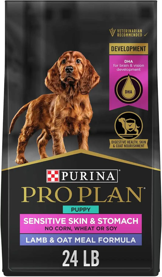 Purina Pro Plan Sensitive Skin & Stomach Puppy Food, Lamb & Oat Meal, 24 lb