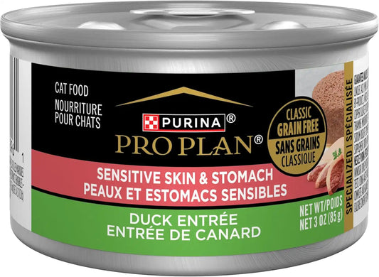 Purina Pro Plan Sensitive Skin & Stomach Wet Cat Food, (24) 3 oz Cans