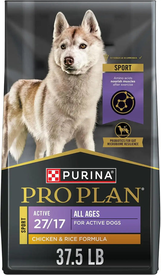 Purina Pro Plan Active, High Protein Dog Food, Sport 27/17 Chicken & Rice Formula - 37.5 lb. Bag