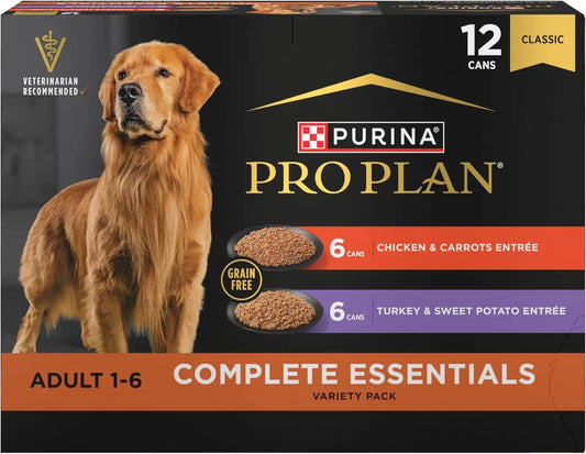 Purina Pro Plan Grain Free Wet Dog Food Variety Pack, (12) 13 oz