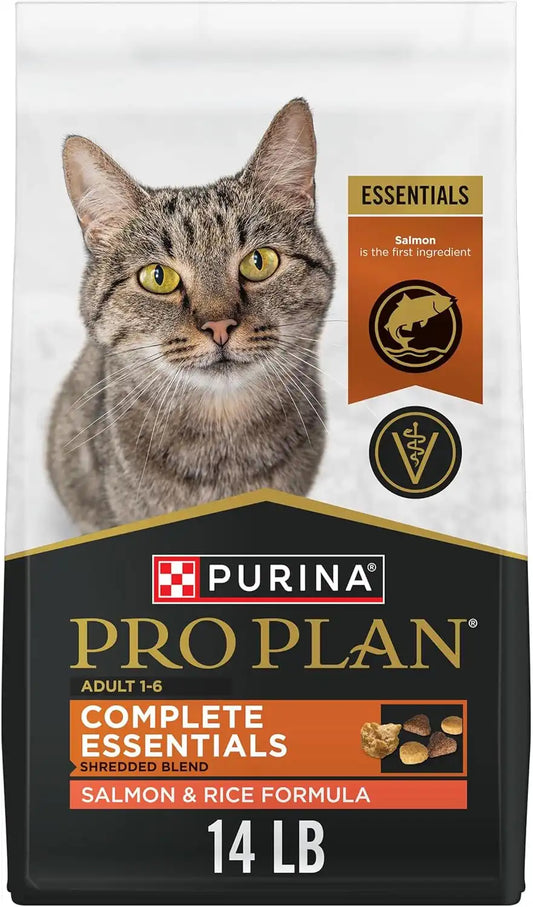 Purina Pro Plan Complete Essentials Salmon & Rice Dry Cat Food, 14 lb Bag