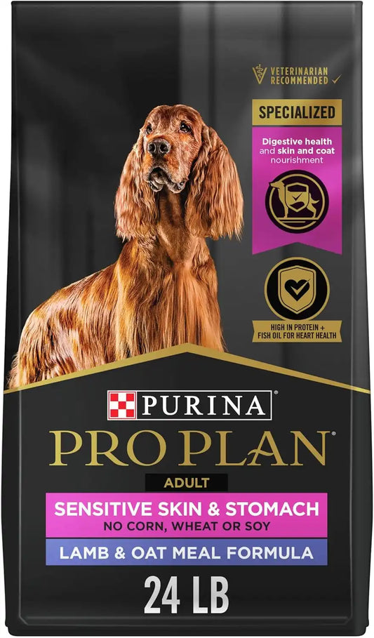 Purina Pro Plan Sensitive Skin & Stomach Dry Dog Food, Real Lamb, 24 lb Bag