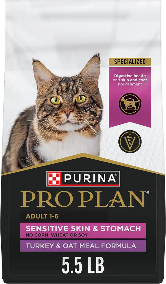Purina Pro Plan Sensitive Skin & Stomach Dry Cat Food, Turkey, 5.5 lb Bag