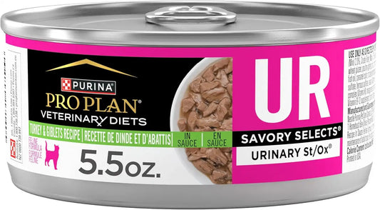 Purina Pro Plan Vet UR Urinary St/Ox Wet Cat Food, Turkey (24) 5.5 oz Cans