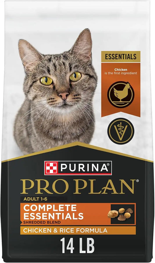 Purina Pro Plan Complete Essentials Chicken & Rice Dry Cat Food, 14 lb Bag