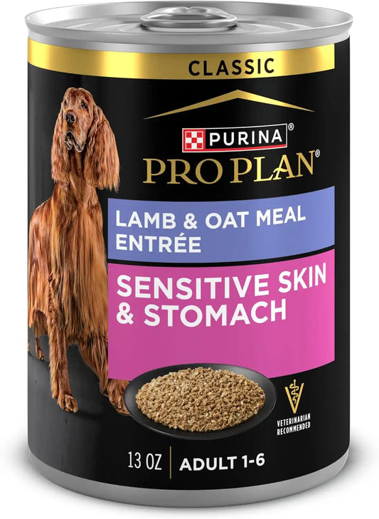 Purina Pro Plan Sensitive Skin & Stomach Wet Dog Food Pate, (12) 13 oz
