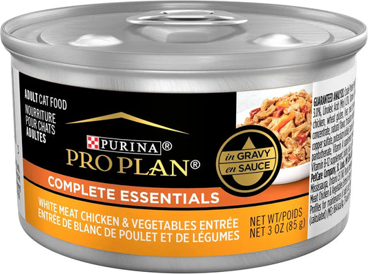 Purina Pro Plan High Protein Wet Cat Food in Gravy, Chicken, (24) 3 oz